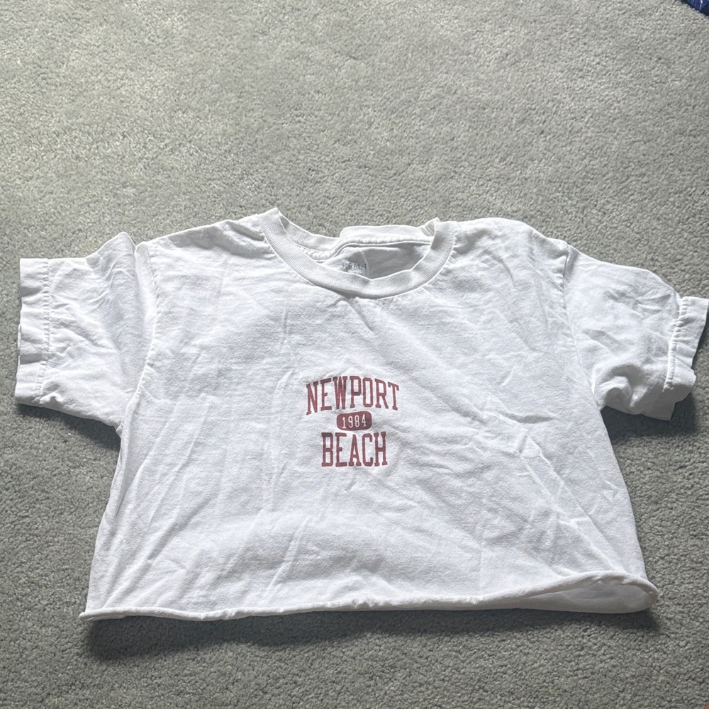Brandy Melville White Newport Beach Crop Top
